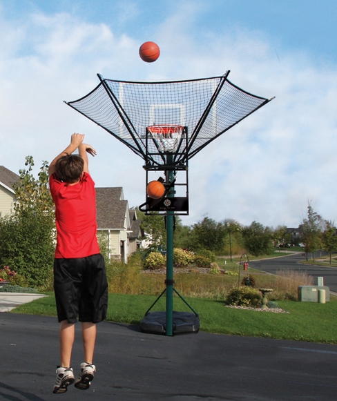 Basketball Hoop Ball Returning System Fits for All Ages ENYOPRO Basketball Return Attachment Sizes & Ability 360 Degree Rotatable Chute Basketball Shot Returner Ball Return System for Basketball 